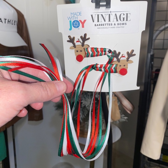 Reindeer Braided Barrette Clips - Picture 2 of 5